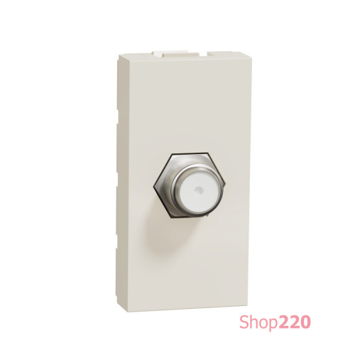 Розетка Coaxial F-type, бежевый, 1 модуль, Unica New Schneider NU346844
