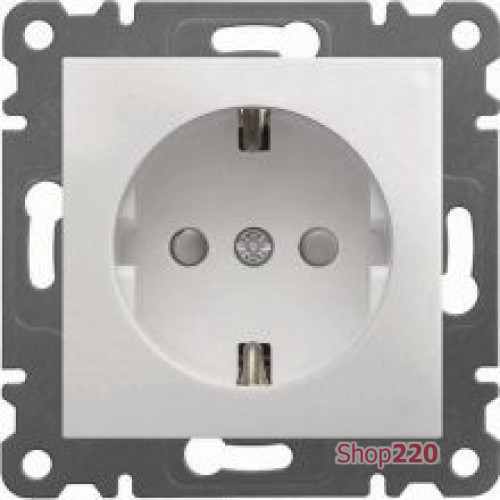 Розетка с заземлением и защитными шторками, белый, Lumina-2 WL1060 Hager