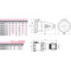 Розетка кабельная 16A, 400V, 3P+PE, IP67 ESH-1643 ETI 4482007