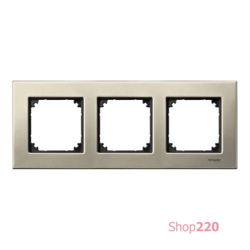 Рамка 3 поста, титан, Merten M-Elegance Металл MTN403305