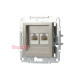 Розетка компьютерная RJ-45 двойная, бронза, EPH4400169 Asfora Schneider