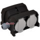 Розетка кабельная 4-я с заглушками ERS-4CM (Schuko, IP44, каучук, черная) ETI 4481015