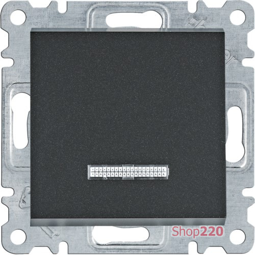 Выключатель с подсветкой проходной, черный, Lumina WL0223 Hager