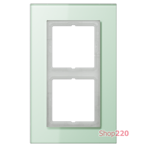 Рамка 2 поста, салатовое стекло, Jung LS Plus (стекло) LSP982GLAS