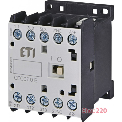 Контактор миниатюрный CEC 07.01 230V AC (7A; 3kW; AC3) ETI 4641060