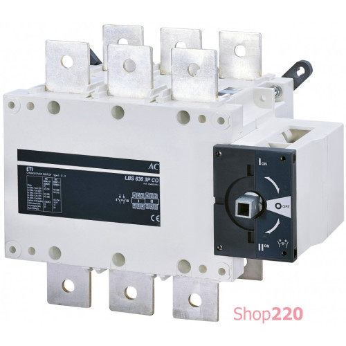 Переключатель нагрузки "1-0-2" 630А, 3P LBS CO 630 ETI 4661553