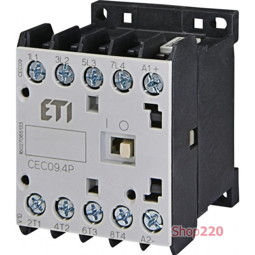 Контактор миниатюрный CEC 09.4Р 24V DC (9A; 4kW; AC3) 4р (4 н.в.) ETI 4641211