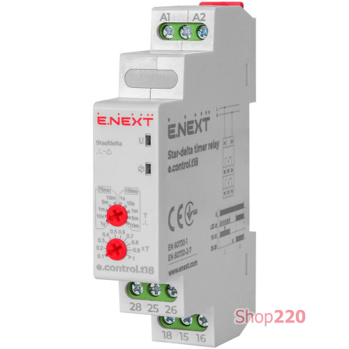Реле времени звезда/треугольник, 8А, e.control.t18 Enext i0310030