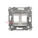 Розетка информационная 2xRJ45 Keystone, с суппортом, белый, SIMON54