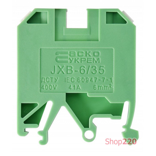 Клеммник JXB 6/35 зеленый A0130010014