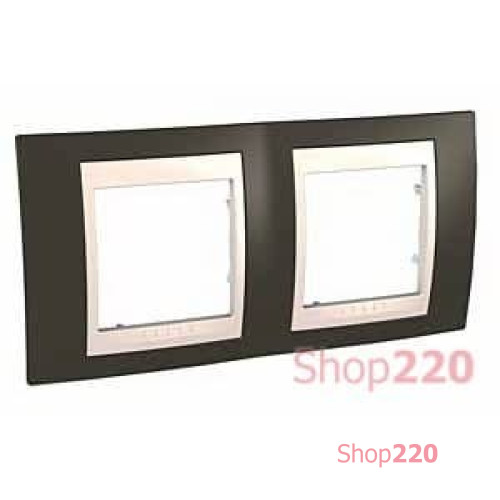 Рамка 2 поста, какао, Unica MGU6.004.571 Schneider