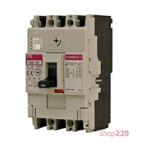 Силовой автомат 40 А, 3-фазный, EB2S160/3SF ETIBREAK 2S ETI 4671831