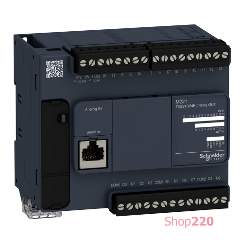 ПЛК M221 24 входов/выходов реле, 1 RS485 TM221C24R