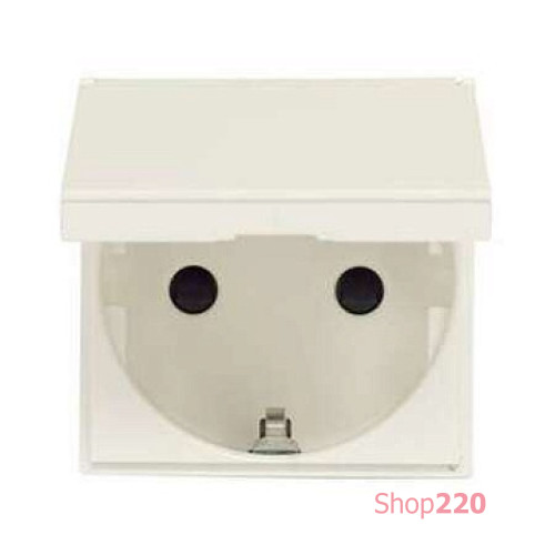 Розетка с заземлением и крышкой, белый, Zenit ABB N2288.1 BL