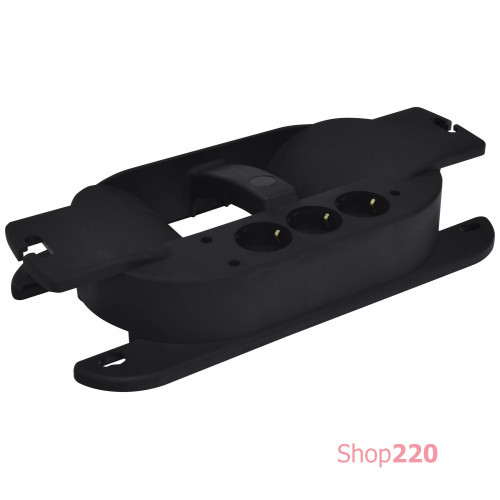 Блок розеток 3х220В с катушкой, каучук, черный, ERS-3HC ETI 4481012