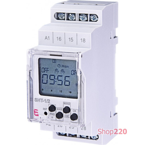 Программируемое цифровое реле SHT-1/2 UNI 12-240 AC/DC (2x16A_AC1) ETI 2470054
