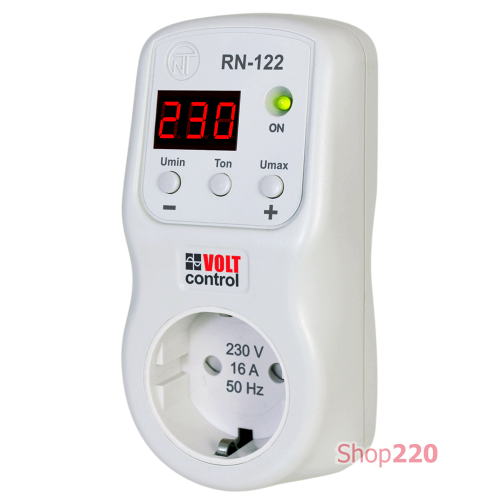 Реле напряжения в розетку 16 А Novatek РН-122