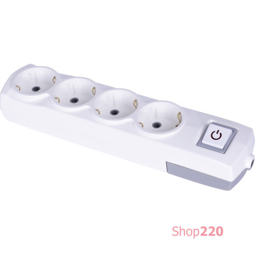 Колодка 4 гнезда, с заземлением, с выключателем, etes.4.zs Enext s042106