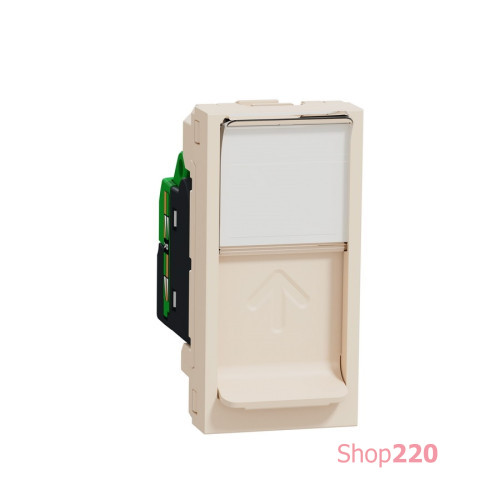 Розетка компьютерная RJ45, 5 UTP, бежевый, 1 модуль, Unica New Schneider NU341044