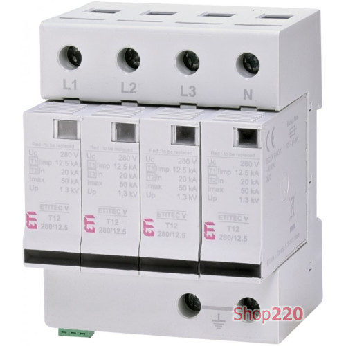 Ограничитель перенапряжения ETITEC V T12 280/12,5 (4+0) RC 2442917
