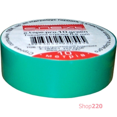 Изолента самозатухающая, 20м, зеленая, e.tape.pro.20.green Enext p0450010