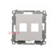 Розетка информационная 2xRJ45 Keystone, с суппортом, белый, SIMON54