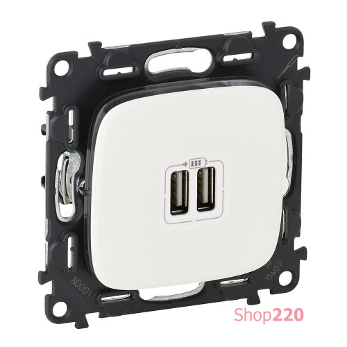Розетка USB для зарядки двойная, белый, 754995 Legrand Valena ALLURE