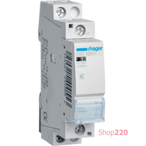 Контактор бесшумный 25 A, 1НО, катушка 220 В, ESC125S Hager