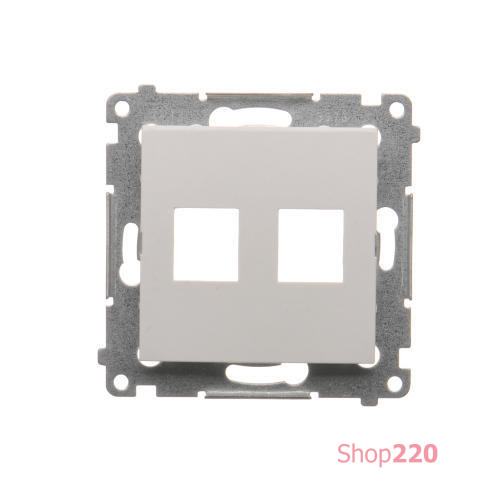 Розетка информационная 2xRJ45 Keystone, с суппортом, белый, SIMON54