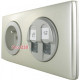 Панель компьютерной розетки RJ45 двойной, титан, 68552 Legrand Celiane