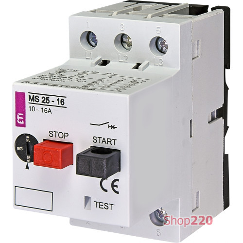Автомат защиты двигателя 16А, MS25-16 ETI 4600110
