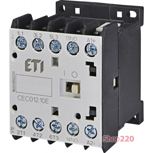 Контактор миниатюрный CEC 12.10-24V-50/60Hz (12A; 5,5kW; AC3) ETI 4641074