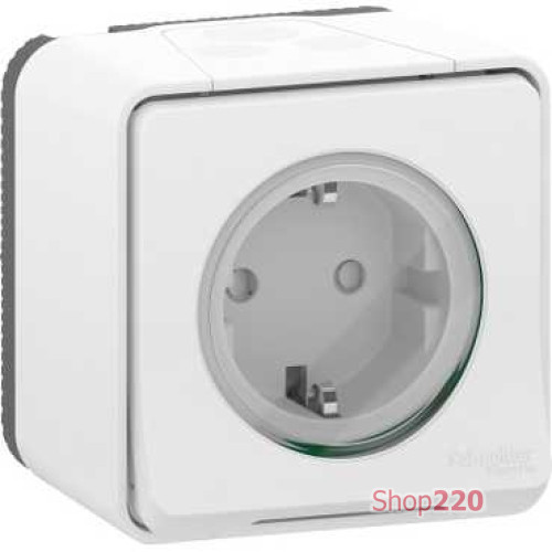 Розетка электрическая 220В, накладная IP55, белый, Mureva Styl Schneider MUR39034