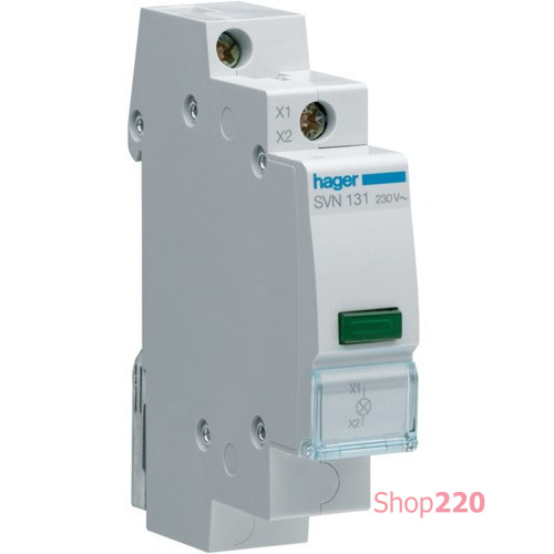Индикатор 12/48 В, зеленый LED, Hager SVN131