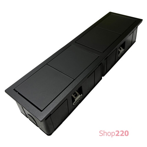 Мебельная розетка в стол 2х220В, черный, Versahit Mono Combi ASA