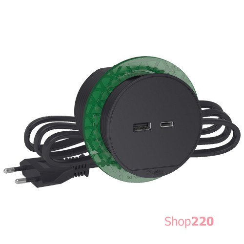Розетка USB для зарядки в стол, антрацит, INS44009 Schneider Electric