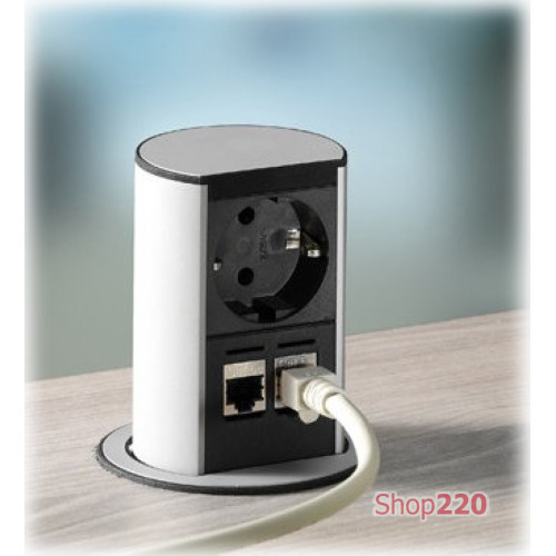 Выдвижной блок розеток Bachmann Elevator 220В + 2xRJ45