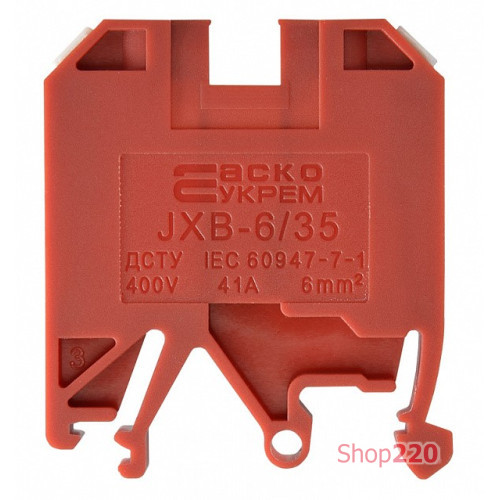 Клеммник JXB 6/35 красный A0130010035