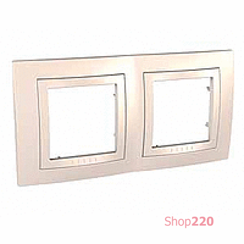 Рамка 2 поста, слоновая кость, Unica MGU2.004.25 Schneider